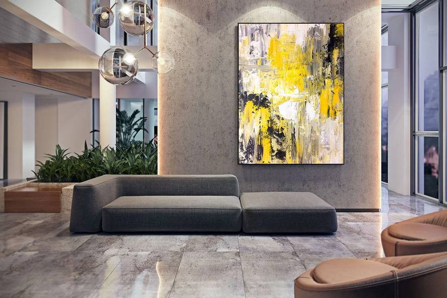 White Hand-painted Contemporary Abstract Canvas Wall Art MM2G4